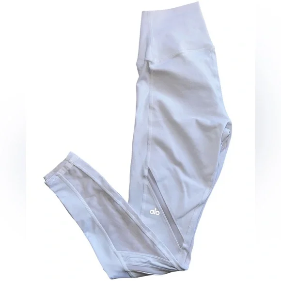 ALO Yoga EPIC White Mesh Panel Leggings size Small - Picture 11 of 14